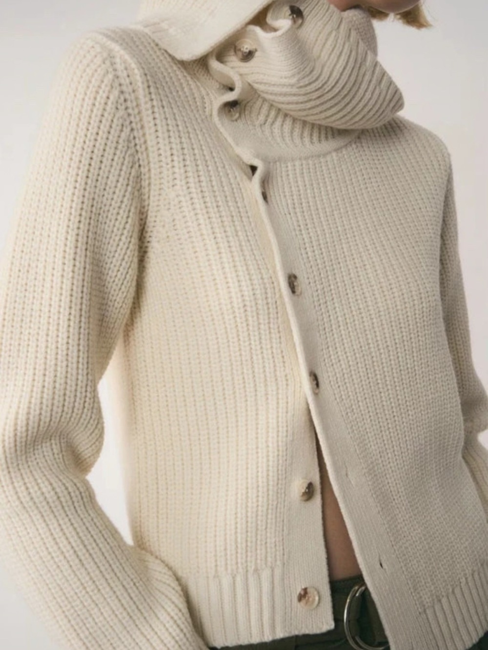 Mango Cream Button-Up Ribbed Cardigan new without tags